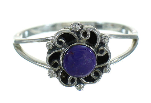 Southwest Magenta Turquoise And Sterling Silver Ring Size 6-1/2 YX91915